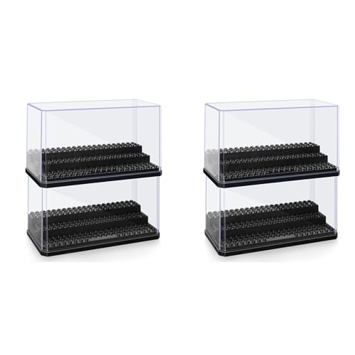 Uikdjgu 4X Minifiguren-Präsentationsbox, Stapelbare, Staubdichte Baustein-Präsentationsbox für Actionfiguren-Spielzeug von Uikdjgu
