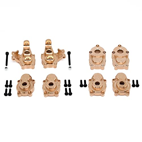 Uinfhyknd 8Pcs Messing Vorne und Hinten PortalantriebsgehäUse Abdeckung Achsschenkel für YK4102 YK4103 YK4082 YiKong RC Crawler Teile von Uinfhyknd