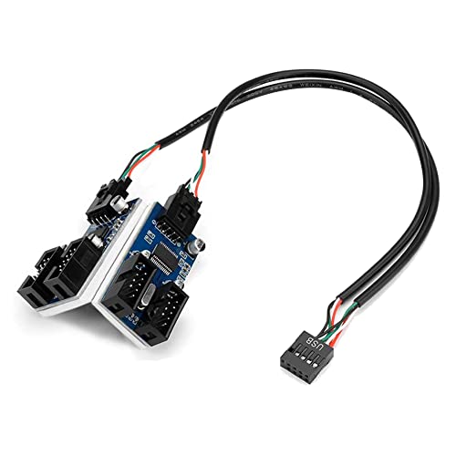 Uinfhyknd Motherboard USB 2.0 9Pin Header 1 auf 4 Hub Splitter Adapter Konverter 30 cm internes Kabel 9 Pin von Uinfhyknd