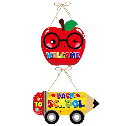 1 Stück / 2 Stück Willkommen in der Schule zum Aufhängen an der Tür des Klassenzimmers aus Papier, Dekoration für den Eingang, Partyzubehör am ersten Tag 1 Stück / 2 Stück Willkommen in der Schule zum Aufhängen an der Tür des Klassenzimmers aus Papier, Dekoration für den Eingang, Partyzubehör am ersten Tag von Uitndvyte