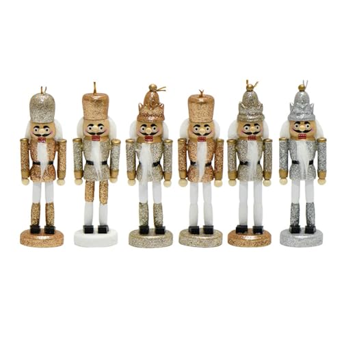 6 Stück Weihnachten Nussknacker Anhänger Weihnachten Nussknacker Dekoration Holz Nussknacker Weihnachtsschmuck von Uitndvyte