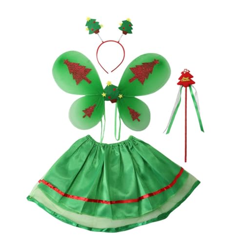 Feenprinzessin-Kostüm mit Engelsflügeln und Engelsstab für Geburtstagsfeiern und Halloween-Partys, Bühnenzubehör für Kinder Feenprinzessin-Kostüm mit Engelsflügeln und Engelsstab für Geburtstagsfeiern und Halloween-Partys, Bühnenzubehör für Kinder von Uitndvyte