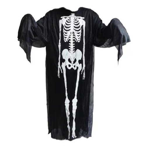 Gruseliges Halloween-Kostüm mit Skelett-Aufdruck, Totenkostüm für Kinder, langärmeliges Kostüm für Jungen und Mädchen, Cosplay-Party von Uitndvyte