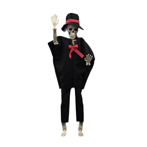 Halloween-Dekoration Skelett Totenkopf mit beweglichen Gliedmaßen für Spukhaus und Party-Dekoration von Uitndvyte
