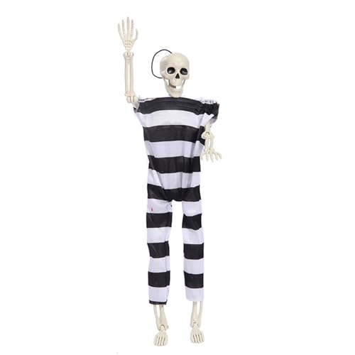 Halloween-Dekoration Skelett Totenkopf mit beweglichen Gliedmaßen für Spukhaus und Party-Dekoration von Uitndvyte
