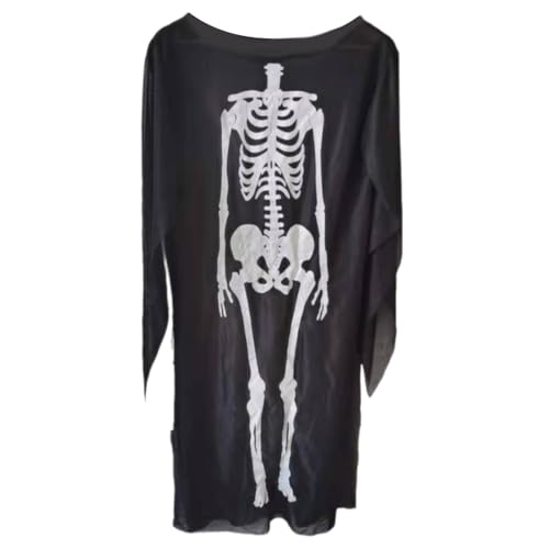 Halloween-Kostüm mit Skelett-Aufdruck, Halloween-Kostüm für Kinder, langärmliges Totenkostüm für Jungen und Mädchen, Cosplay-Party Halloween-Kostüm mit Skelett-Aufdruck, Halloween-Kostüm für Kinder, langärmliges Totenkostüm für Jungen und Mädchen, Cosplay-Party von Uitndvyte