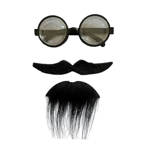 Lustiger gefälschter Schnurrbart, alter Schnurrbart, Brille für Bart Piraten Bart Kostüm für Halloween-Party von Uitndvyte