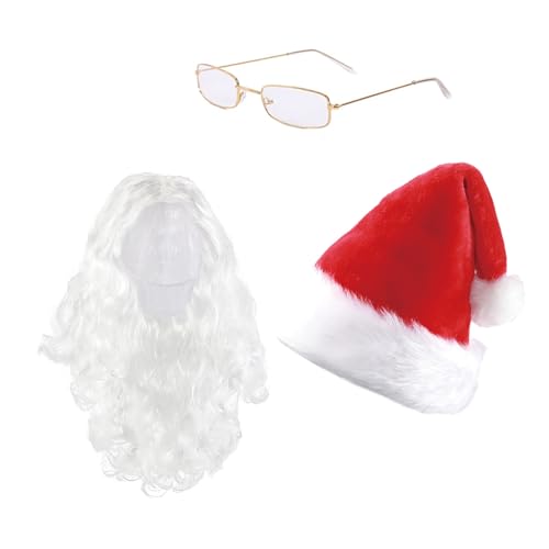 Santa Hat Santa Bart und Haar Brille Set Santa Cosplay Kostüm Zubehör Erwachsene Weihnachten Maskerade Geburtstag Santa Hat Santa Bart und Haar Brille Set Santa Cosplay Kostüm Zubehör Erwachsene Weihnachten Maskerade Geburtstag von Uitndvyte