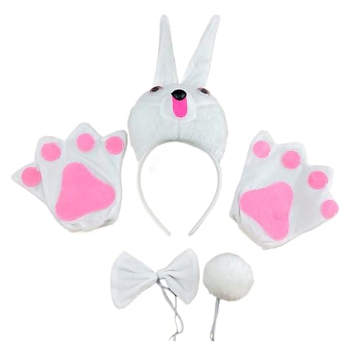 Uitndvyte Hasen-Kostüm-Zubehör-Set, Hasenohren, Stirnband, Fliege, Schwanz, Handschuhe, Zubehör-Set, Kaninchen-Kostüm, Kleinkind, Kind Uitndvyte Hasen-Kostüm-Zubehör-Set, Hasenohren, Stirnband, Fliege, Schwanz, Handschuhe, Zubehör-Set, Kaninchen-Kostüm, Kleinkind, Kind von Uitndvyte