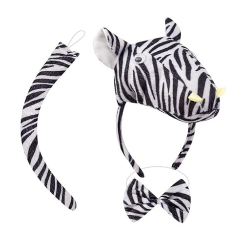 Uitndvyte Zebras, Ohren und Schwanz, Fliege, Handschuhe, Tier-Kostüm-Set, Zubehör, Zebras-Kostüm-Set für Halloween, Cosplay-Party Uitndvyte Zebras, Ohren und Schwanz, Fliege, Handschuhe, Tier-Kostüm-Set, Zubehör, Zebras-Kostüm-Set für Halloween, Cosplay-Party von Uitndvyte