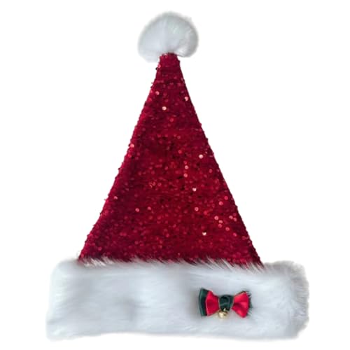 Weihnachtsmütze, Weihnachtsmannhut mit Pailletten, für Urlaub, Weihnachtsmann-Hut für Erwachsene, Kinder, Partyhut Weihnachtsmütze, Weihnachtsmannhut mit Pailletten, für Urlaub, Weihnachtsmann-Hut für Erwachsene, Kinder, Partyhut von Uitndvyte