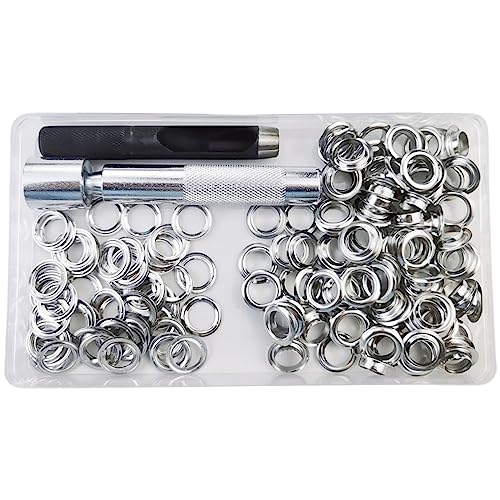 Werkzeugset mit Ösen, 100 Sätze, 10 mm Innendurchmesser, silberfarben, Metallösen, Kleidung, Schuhe, Ledertasche, Handwerk Werkzeugset mit Ösen, 100 Sätze, 10 mm Innendurchmesser, silberfarben, Metallösen, Kleidung, Schuhe, Ledertasche, Handwerk von Uitndvyte