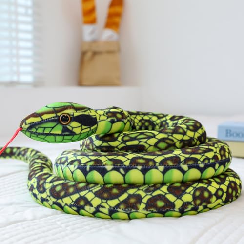Große Kuscheltier Schlange, Realistische Python Plüschschlange, Plüschtier Schlange Stofftiere Python Schlange Spielzeug, Geschenk für Geburtstag Party Prank Requisiten (330CM,Grün-gelber-schwarzer) Große Kuscheltier Schlange, Realistische Python Plüschschlange, Plüschtier Schlange Stofftiere Python Schlange Spielzeug, Geschenk für Geburtstag Party Prank Requisiten (330CM,Grün-gelber-schwarzer) von Uixxducc