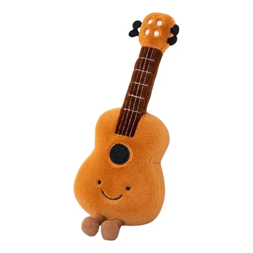 Kuscheltier Musikinstrumente, Kreatives Plüschtier Gitarre Stofftier Geige Plüsch Spielzeug, Plüschtier Musikinstrumente Kissen Plüschpuppe, Geschenke für Kinder Jungen und Mädchen (38cm,Gitarre) von Uixxducc