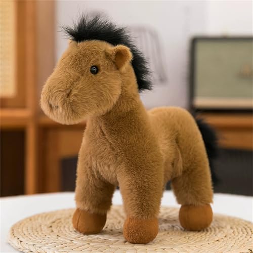 Uixxducc 1pcs Pferd Kuscheltier Superweich 30 cm Plüsch Spielzeug Pferd Plüschtier - Das Niedliche Baby Geschenk Für Pferdefreunde (Dunkelbraun) von Uixxducc