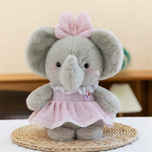 Uixxducc 28cm Elefanten Kaninchen Baby Weiches Plüschtier Kinder Kuschelweiches Plüschtier - Perfekte Kuschelige Spielgefährten Für Kinder Geburtstage (B) von Uixxducc