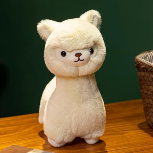 Uixxducc Alpaka Kuscheltier, Alpaka Plüschtier Stofftier, Weiches Flauschiges Lama Plüsch Spielzeug Kissen, Geschenk für Kinder Mädchen Jungen (30CM,Weiß) von Uixxducc