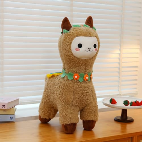 Uixxducc Alpaka Kuscheltier, Alpaka Stofftier Plüschtier, Plüschtiere Süß Lama Puppe Plüsch, Weiche Alpaka Plüsch Spielzeug, Geschenk für Kinder Mädchen Jungen (60cm,Braun) von Uixxducc