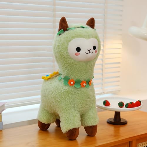 Uixxducc Alpaka Kuscheltier, Alpaka Stofftier Plüschtier, Plüschtiere Süß Lama Puppe Plüsch, Weiche Alpaka Plüsch Spielzeug, Geschenk für Kinder Mädchen Jungen (60cm,Grün) von Uixxducc