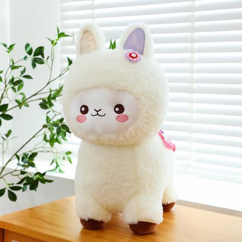Uixxducc Alpaka Kuscheltier, Süß Alpaka Stofftier Plüschtier, Plüschtiere Lama Puppe Plüsch Spielzeug, Geschenk für Kinder Mädchen Jungen (40cm,Weiß) von Uixxducc