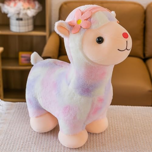 Uixxducc Alpaka Kuscheltier, Süß Stand Alpaka Plüschtier, Weiche Lama Plüsch Spielzeug Alpaka Kissen Stofftier, Geschenk für Kinder Mädchen Jungen (35cm,Rosa) von Uixxducc