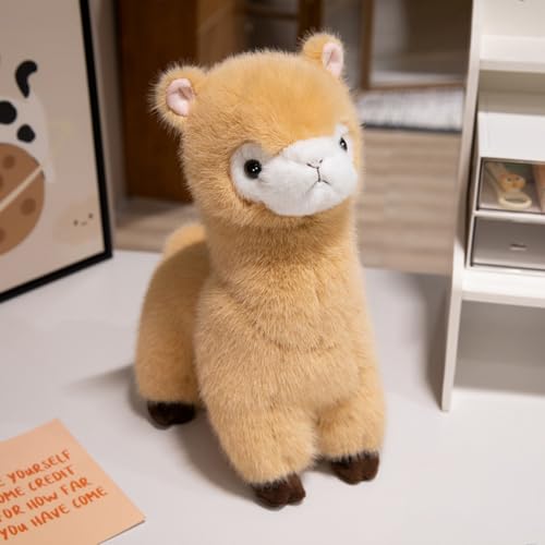 Uixxducc Alpaka Plüschtier Stofftier, Alpaka Kuscheltier Plüsch Spielzeug Lama Stofftier Lama Kissen, Geschenk für Kinder Mädchen Jungen (40cm,Khaki) von Uixxducc