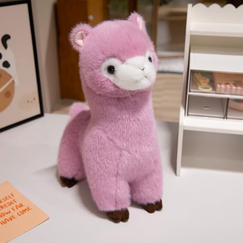 Uixxducc Alpaka Plüschtier Stofftier, Alpaka Kuscheltier Plüsch Spielzeug Lama Stofftier Lama Kissen, Geschenk für Kinder Mädchen Jungen (40cm,Lila) von Uixxducc
