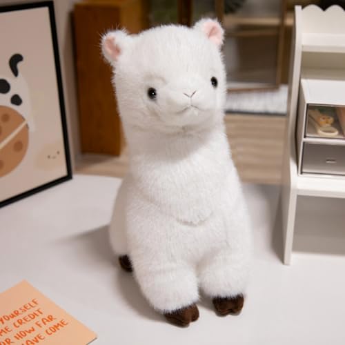Uixxducc Alpaka Plüschtier Stofftier, Alpaka Kuscheltier Plüsch Spielzeug Lama Stofftier Lama Kissen, Geschenk für Kinder Mädchen Jungen (40cm,Weiß) von Uixxducc