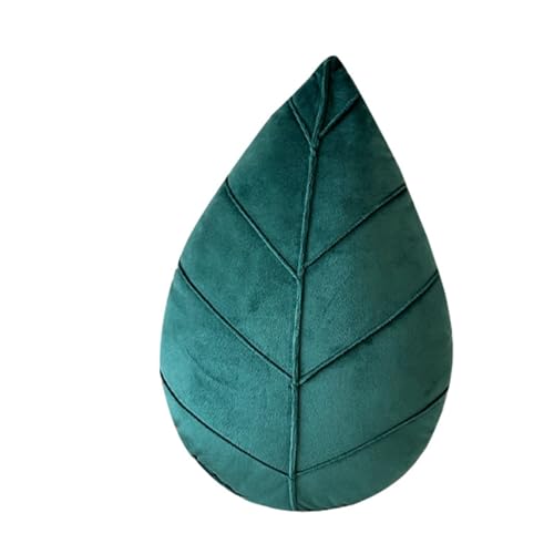 Uixxducc Blatt Kuscheltier, Blatt Plüschtier, Blatt Plüsch Kissen Pflanze Dekokissen weichem Spielwaren Plüschtier Geburstagsgeschenke Zierkissen (38 * 25CM,Dunkelgrün) von Uixxducc