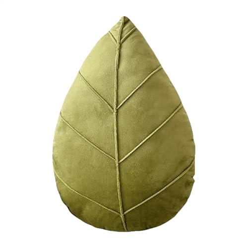 Uixxducc Blatt Kuscheltier, Blatt Plüschtier, Blatt Plüsch Kissen Pflanze Dekokissen weichem Spielwaren Plüschtier Geburstagsgeschenke Zierkissen (38 * 25CM,Grasgrün) von Uixxducc
