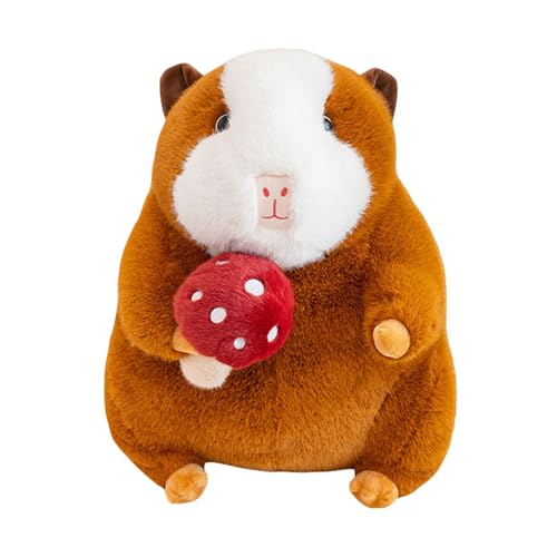 Uixxducc Capybara Kuscheltier, Weiche Capybara Plüschtier mit Mushroom, Niedliche Capybara Plüsch Spielzeug Capybara Stofftie Plüschpuppe, Geschenk für Kinder Freund Weihnachten (25cm,Braun-weiß) von Uixxducc