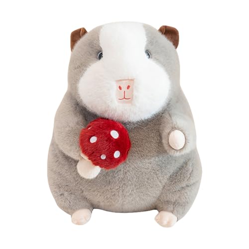 Uixxducc Capybara Kuscheltier, Weiche Capybara Plüschtier mit Mushroom, Niedliche Capybara Plüsch Spielzeug Capybara Stofftie Plüschpuppe, Geschenk für Kinder Freund Weihnachten (30cm,Grau-weiß) von Uixxducc