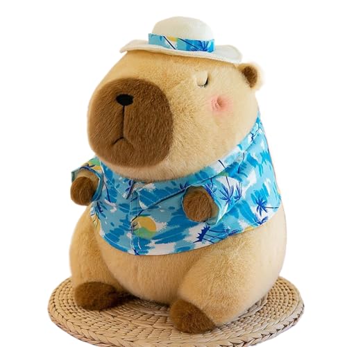 Uixxducc Capybara Kuscheltier Kawaii Sommer Capybara Plüschtier Kinder Plüsch Spielzeug Dekokissen Stofftier Geschenke (B,24 cm) von Uixxducc