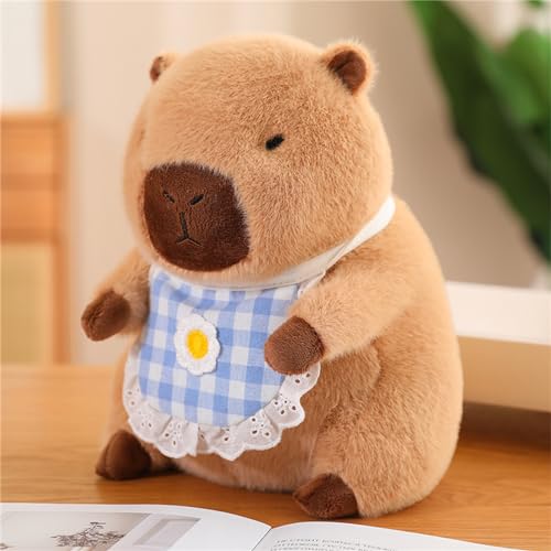 Uixxducc Capybara Plüschtier Kawaii Plush Capybara mit Schürzen Kuscheltier Weiche Flauschige Wurfkissen Stofftier Capybara Plüschpuppen Geschenke für Kinder (Blau,30 cm/11.8 in) von Uixxducc