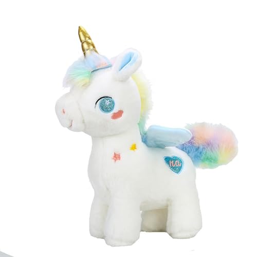 Uixxducc Einhorn Kuscheltier, Kawaii Einhorn Plüschtier Pferd Stofftier, Plüsch Einhorn für Kinder Mädchen Jungen, Einhorn Geschenk zum Geburtstag Weihnachten (25cm,Blau) von Uixxducc