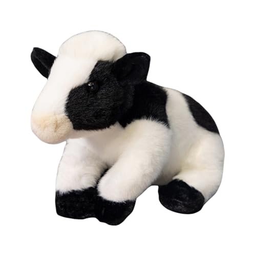 Uixxducc Kuh Kuscheltier 22cm Plüsch, kuschelig, weich Kuh Plüschtier Stofftier zum Kuscheln und Spielen Plüsch Cow Spielzeug für Kinder Party Geburtstag (Schwarz und weiß) von Uixxducc