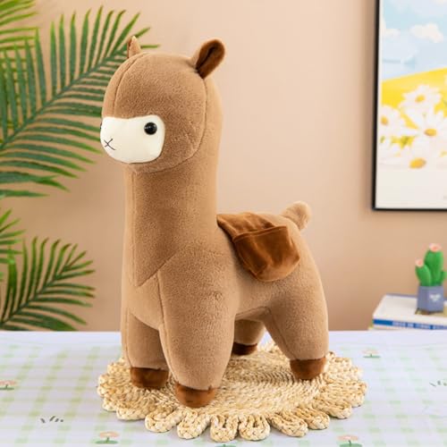 Uixxducc Kuscheltier Alpaka Plüschtier, Süßes Alpaka Plüschtiere Lama Plüsch Spielzeug, Alpaka Kissen Geschenk für Kinder Mädchen Jungen (55CM,Braun) von Uixxducc