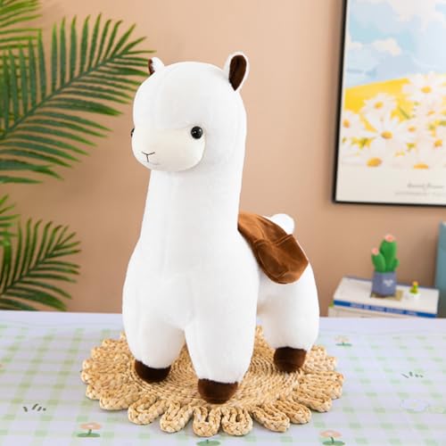 Uixxducc Kuscheltier Alpaka Plüschtier, Süßes Alpaka Plüschtiere Lama Plüsch Spielzeug, Alpaka Kissen Geschenk für Kinder Mädchen Jungen (55CM,Weiß) von Uixxducc