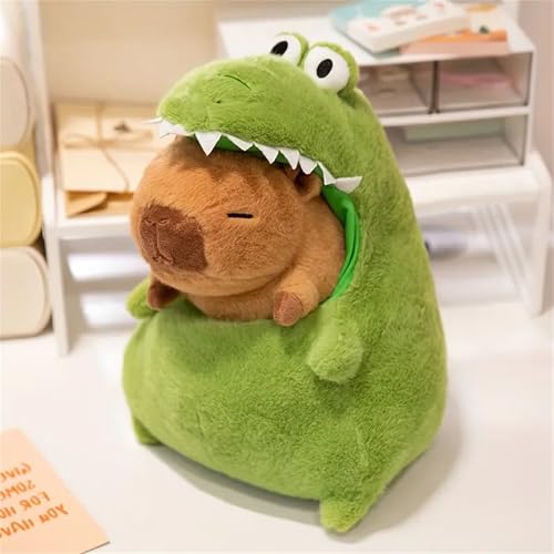Uixxducc Kuscheltier Capybara Stofftier mit Krokodil Plüschtier Set Flauschiger Plüsch Puppe Plushie Spielzeug Geburtstag Geschenke für Jungen und Mädchen (30cm) von Uixxducc