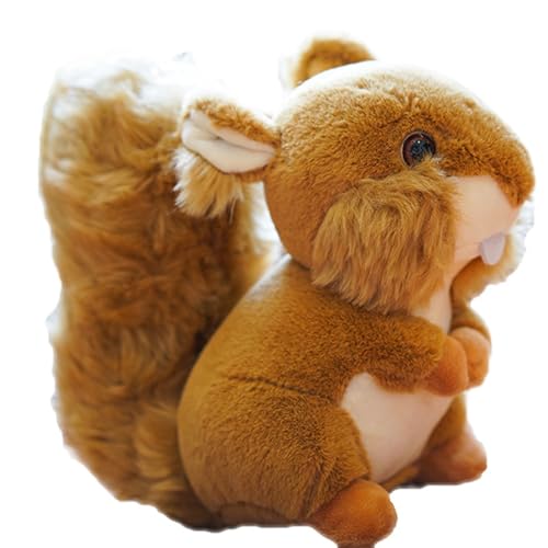 Uixxducc Kuscheltier Eichhörnchen Plüschtier Flauschiges Stofftier Schmusetier Geschenk für Mädchen, Jungen (20cm) von Uixxducc