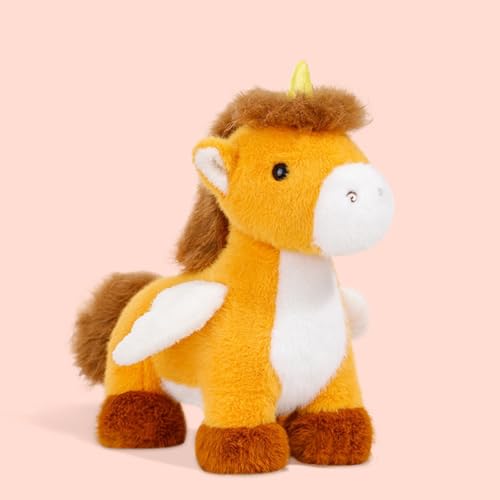 Uixxducc Kuscheltier Einhorn, Süßes Plüschtier Einhorn Stofftier, Einhörner Plüsch Spielzeug zum Spielen und Kuscheln, Geschenk für Mädchen Jungen Kinder & Erwachsene (25cm,Braun) von Uixxducc