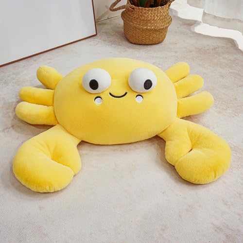 Uixxducc Kuscheltier Krabbe, Süßes Plüschtier Krabbe Plüsch Spielzeug, Flauschiger Stofftier zum Spielen und Kuscheln, Geschenk für Mädchen Jungen Kinder & Erwachsene (28CM,Gelb) von Uixxducc