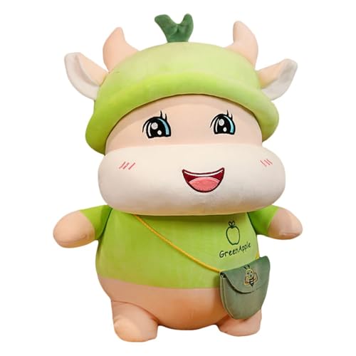 Uixxducc Kuscheltier Kuh, Kuh Plüschtier Süßes Kühe Stofftiere Tier Plüschkissen, Niedliches Plüschkuh Spielzeug, Weiches Stofftier Geschenke für Baby Kinder und Erwachsene (60cm,Hellgrün) von Uixxducc