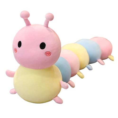 Uixxducc Kuscheltier Raupe Plüschtier Kawaii Raupen Plüsch Spielzeug zum Kuscheln & Spielen Kinder Stofftier Dekokissen Geschenke (80 cm,A) von Uixxducc