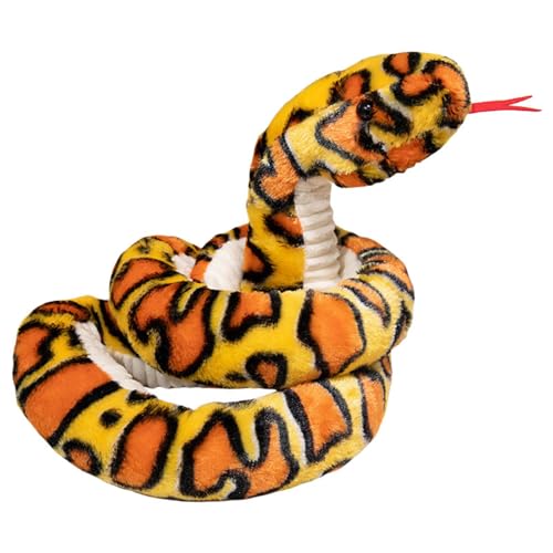 Uixxducc Kuscheltier Riesige Schlange Plüschtier weiches kuscheliges gefüllte Tier Schlange Stofftier Plüsch Spielzeug für Jungen & Mädchen,Geschenke für Kinder oder Freundin (Klein 120cm,Gelb) von Uixxducc
