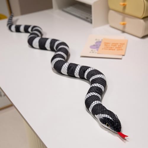 Uixxducc Kuscheltier Schlange Plüschtier, Niedliche Schlange Spielzeug, Realistische Plüschschlange als Kuscheltier und Dekoration, Geschenk für Geburtstag Party Prank Requisiten (150CM,Schwarz-Weiß) Uixxducc Kuscheltier Schlange Plüschtier, Niedliche Schlange Spielzeug, Realistische Plüschschlange als Kuscheltier und Dekoration, Geschenk für Geburtstag Party Prank Requisiten (150CM,Schwarz-Weiß) von Uixxducc