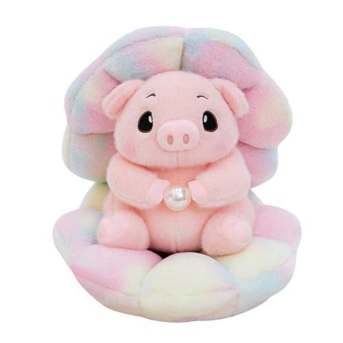 Uixxducc Kuscheltier Schwein Stofftier, Süßes Schwein Plüsch Plüschtier, Schwein auf eine Muschel Kissen Puppen Spielzeug, Geschenk für Kinder Mädchen Jungen (45cm) von Uixxducc