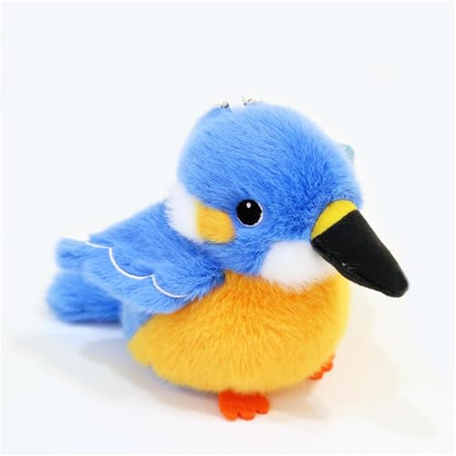 Uixxducc Kuscheltier Vogel Plüschtier Klein Pelzige Vogel Stofftier Plüschpuppe 12 cm Plüsch-Vogel Schlüsselanhänger Kuscheltier Geschenke für Jungen und Mädchen (I) von Uixxducc