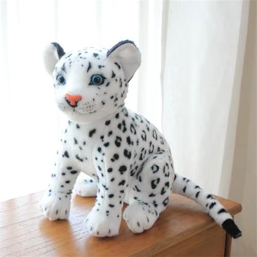 Uixxducc Leopard Kuscheltier Gepard Plüschtier Realistisches Plusch Schneeleopard Spielzeug Puppen Weiche Flauschige Wurfkissen Kinder Stofftier Geschenke (27 cm,A) von Uixxducc