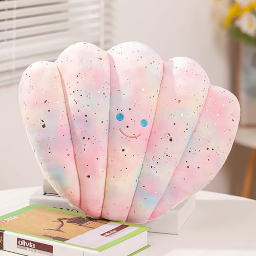 Uixxducc Niedlicher Seestern Muschel Plüschtier, Rosa Glänzender Seestern Muschel Kissen Plüschpuppe Weicher DekoKissen Plüsch Cartoon Seestern Muschel Kinder Spielzeug (Muschel) von Uixxducc